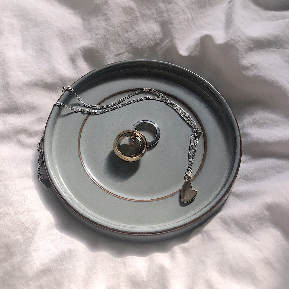 2/$15 Sage Trinket Dish Saucer Green Jewelry Plate
